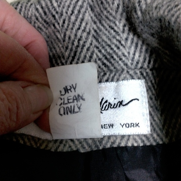 Andrea Marin new York size 14 wool blend einter coat 3/4 length black/white - Picture 11 of 11